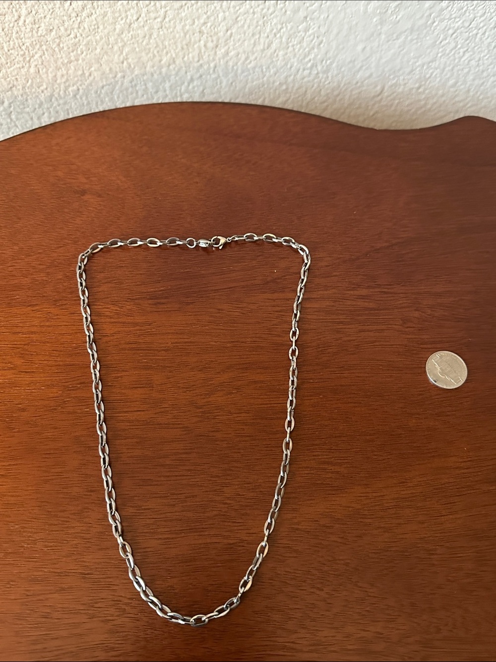 Men's Silver Chain Necklace - Polished Stainless Look